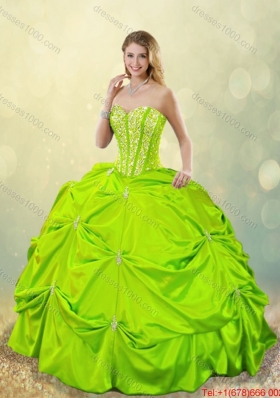 Classical Ball Gown Sweet 16 Dresses with Beading for 2016 Spring