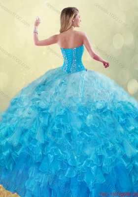 Elegant 2016 Beading and Ruffles Quinceanera Gowns with Sweetheart