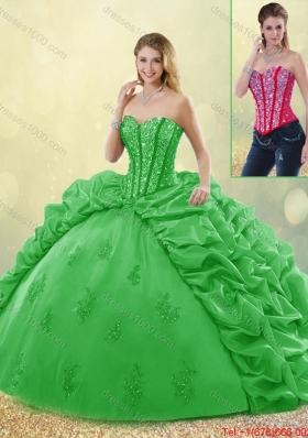 Elegant Spring Detachable Quinceanera Dresses with Beading and Appliques