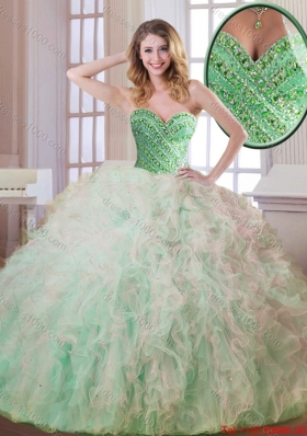 Fashionable Cheap Beading and Ruffles Quinceanera Dresses in Multi Color