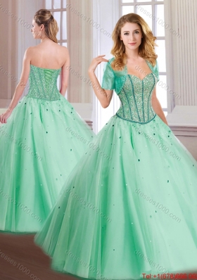 Latest Beading Lace Up Quinceanera Gowns with Sweetheart for 2016