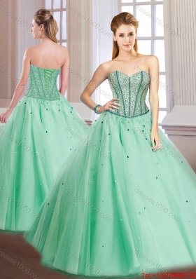 Latest Beading Lace Up Quinceanera Gowns with Sweetheart for 2016