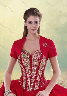 Luxurious Beading and Pick Ups Sweet 16 Dresses with Brush Train