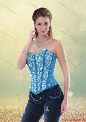 New Style Blue Quinceanera Dresses with Brush Train for 2016
