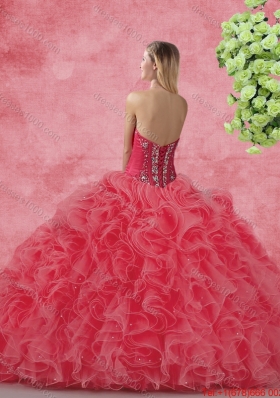 New Style Strapless Beaded and Ruffles Quinceanera Dresses for 2016