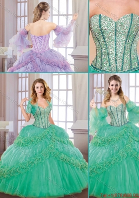 New Style Sweetheart Quinceanera Gowns with Hand Made Flowers