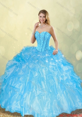 Perfect Ball Gown Quinceanera Dresses with Beading and Ruffles