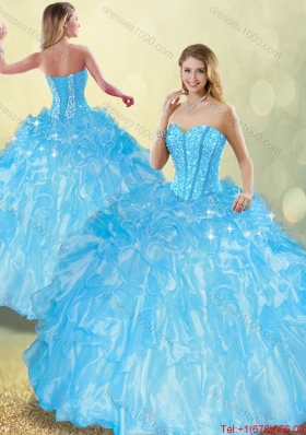 Perfect Ball Gown Quinceanera Dresses with Beading and Ruffles