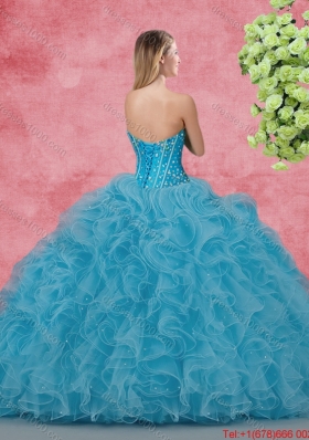 Wonderful Ball Gown Quinceanera Gowns with Beading and Ruffles