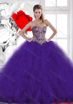 Luxurious Red Sweetheart Quinceanera Gowns with Beading for 2016 Spring