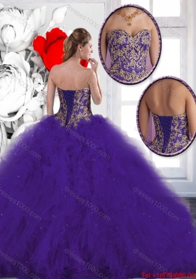 Luxurious Red Sweetheart Quinceanera Gowns with Beading for 2016 Spring