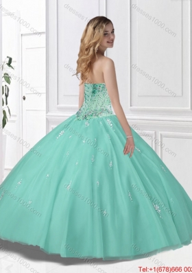 New Style Sweetheart Beaded Quinceanera Gowns in Apple Green