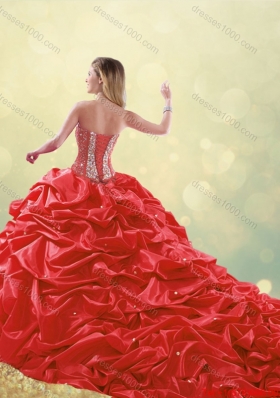 2015 Fall Perfect Sweetheart Detachable Quinceanera Dresses with Beading and Pick Ups