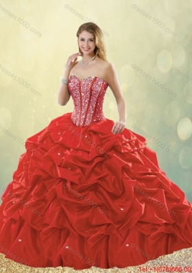 2015 Fall Perfect Sweetheart Detachable Quinceanera Dresses with Beading and Pick Ups