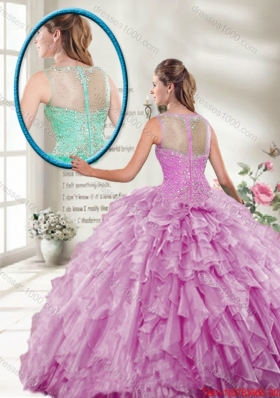 2016 New Style Ball Gown Beaded Sweet 16 Gowns in Lilac
