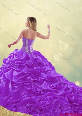 Classical Sweetheart Beading Detachable Quinceanera Dresses with Pick Ups