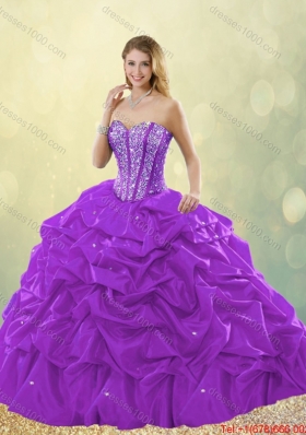 Classical Sweetheart Beading Detachable Quinceanera Dresses with Pick Ups