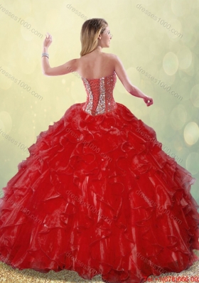 Fashionable Luxurious Sweetheart Quinceanera Gowns in Wine Red for 2016