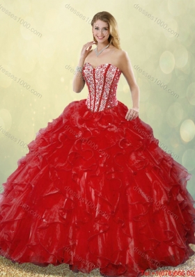Fashionable Luxurious Sweetheart Quinceanera Gowns in Wine Red for 2016