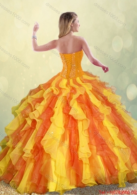 Perfect Multi Color Sweetheart Quinceanera Gowns with Beading