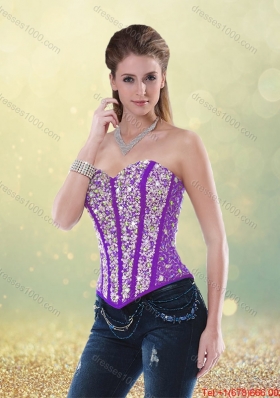 Popular Beading Purple Quinceanera Gowns with Sweetheart