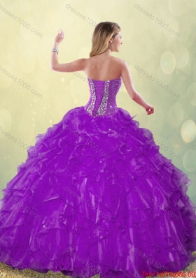 Popular Beading Purple Quinceanera Gowns with Sweetheart