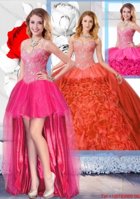 Modest Ball Gown Straps 2016 Detachable Quinceanera Dresses