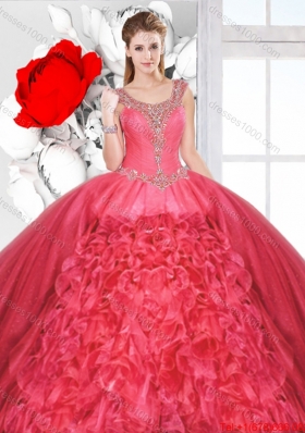 Perfect Ball Gown Beaded Detachable Quinceanera Dresses with Scoop
