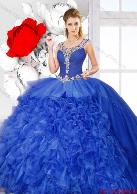 Popular Beaded and Ruffles Detachable Sweet 16 Dresses for 2016