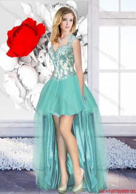 Popular Straps Detachable Quinceanera Dresses with Appliques and Ruffles