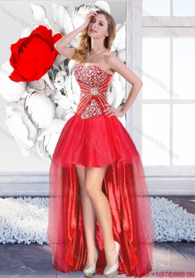 Red 2016 Fashionable Detachable Sweet 16 Dresses with Ruffles