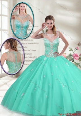 Summer Hot Sale Apple Green Sweet 16 Dresses with Beading