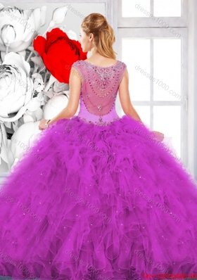 Beautiful Scoop Ruffles Quinceanera Dresses with Beading