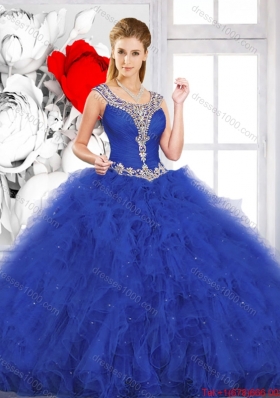 Beautiful Scoop Ruffles Quinceanera Dresses with Beading
