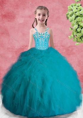 2016 Sweet Ball Gowns Teal Princesita With Quinceanera Dresses with Beading and Ruffles