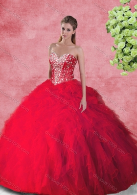 Hot Sale Beading 2016 Princesita With Quinceanera Dresses with in Red