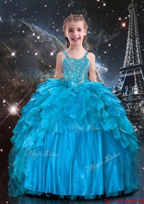 New Arrivals Straps Mini Quinceanera Dresses with Beading in Blue
