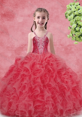 Wonderful Ball Gown Sweetheart Beading Princesita With Quinceanera Dresses in Coral Red