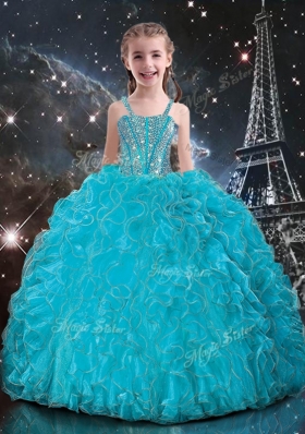 2016 Luxurious Ball Gown Princesita With Quinceanera Dresses with Beading in Baby Blue