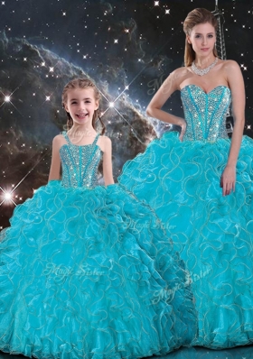 2016 Luxurious Ball Gown Princesita With Quinceanera Dresses with Beading in Baby Blue