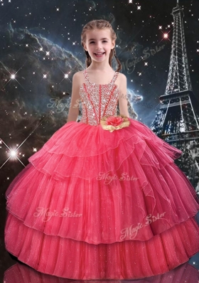 Fashionable Ball Gown Coral Red Princesita With Quinceanera Dresses with Beading for Fall