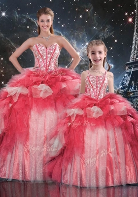 Fashionable Puffy Sweetheart Beading Princesita With Quinceanera Dresses for Winter