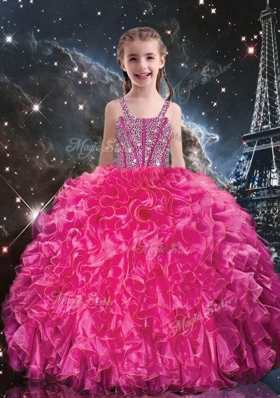 Luxurious Beading Princesita With Quinceanera Dresses in Hot Pink