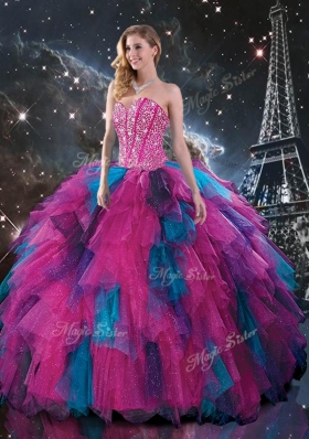 New Style Sweetheart Beading Princesita With Quinceanera Dresses in Multi Color