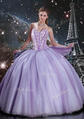 Sweet Ball Gown Beading Princesita With Quinceanera Dresses in Lavender