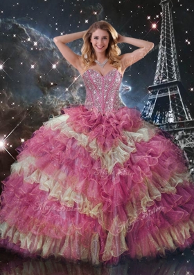 Wonderful Sweetheart Ruffled Layers Princesita With Quinceanera Dresses for Fall