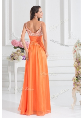 2016 Best Empire Spaghetti Straps Beading Bridesmaid Dress for Fall