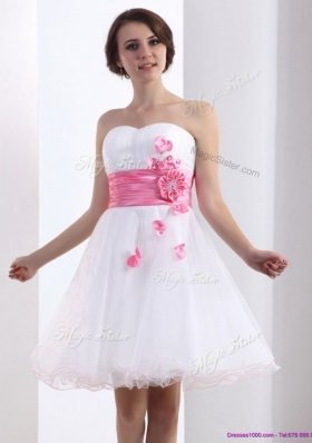 2016 Lovely A Line Sweetheart Bridesmaid Dresses with Hand Made Flowers