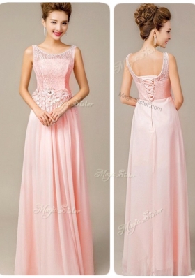 Beautiful Scoop Empire Prom Dresses with Appliques and Lace