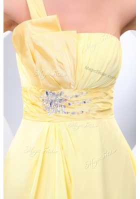 Beautiful Short One Shoulder Beading and Belt Prom Dress